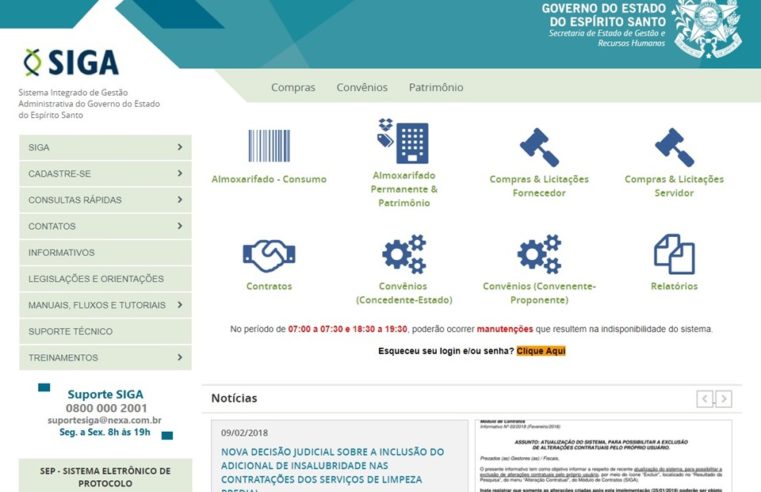 Menos de 30% do valor total do contrato para implementação do Sistema Integrado de Gestão Administrativa (SIGA) foi pago até o momento