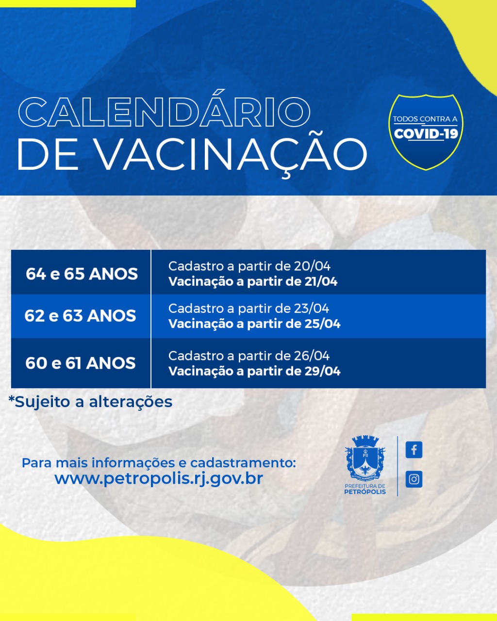Covid-19: começa vacinação para idosos a partir dos 60 anos
