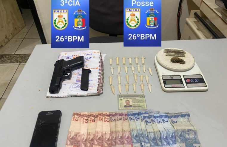 Criminoso é baleado durante abordagem na Posse