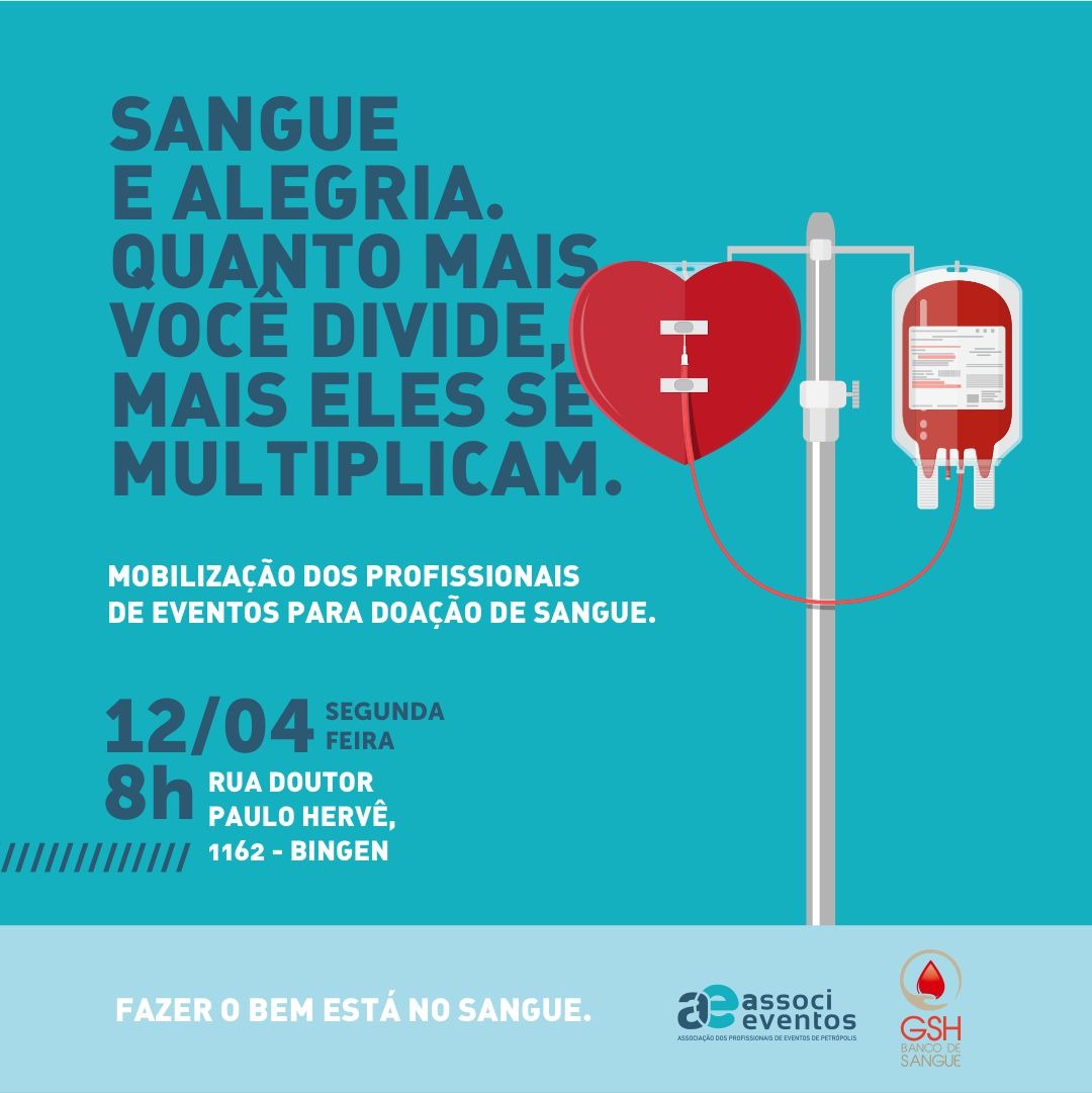 Associação de Profissionais do setor de Eventos de Petrópolis faz campanha de doação de sangue