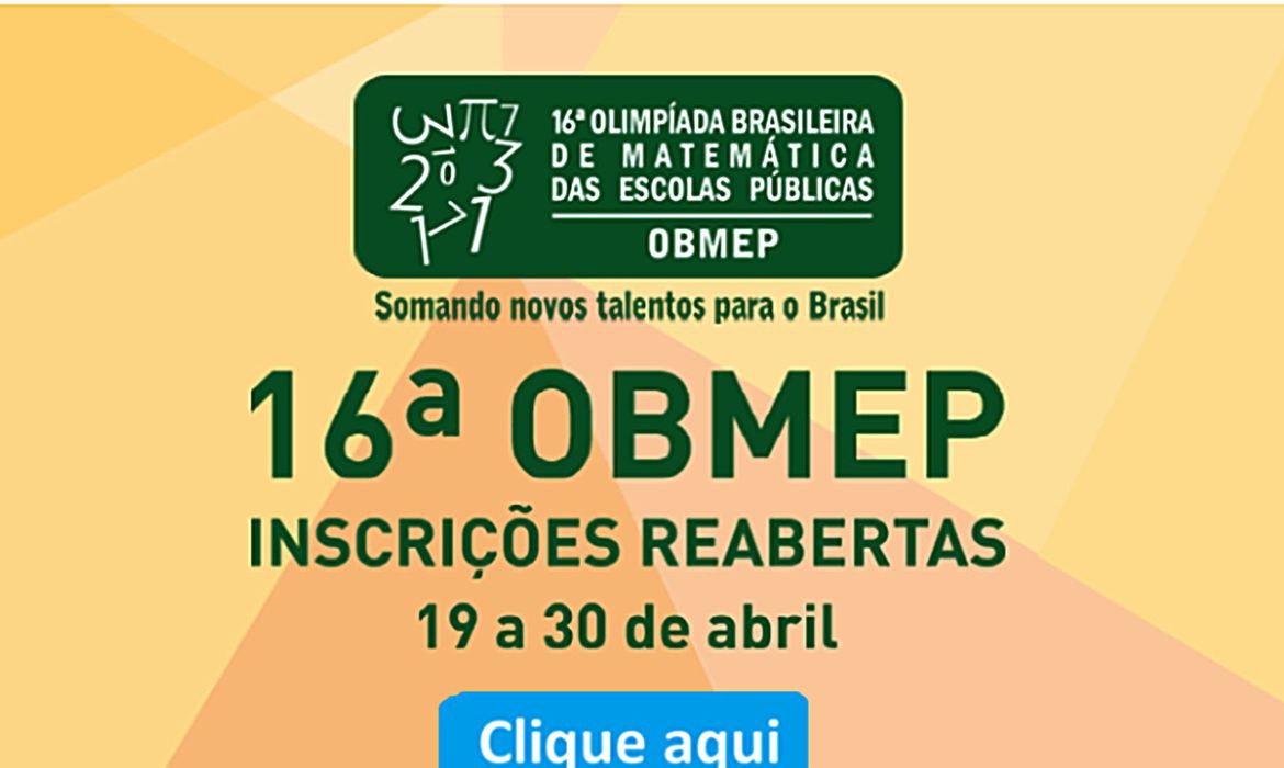 Escolas têm até hoje para se inscrever na Olimpíada de Matemática
