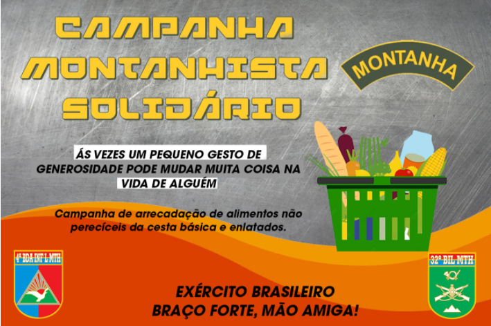 Batalhão Dom Pedro II arrecada alimentos para ajudar instituições