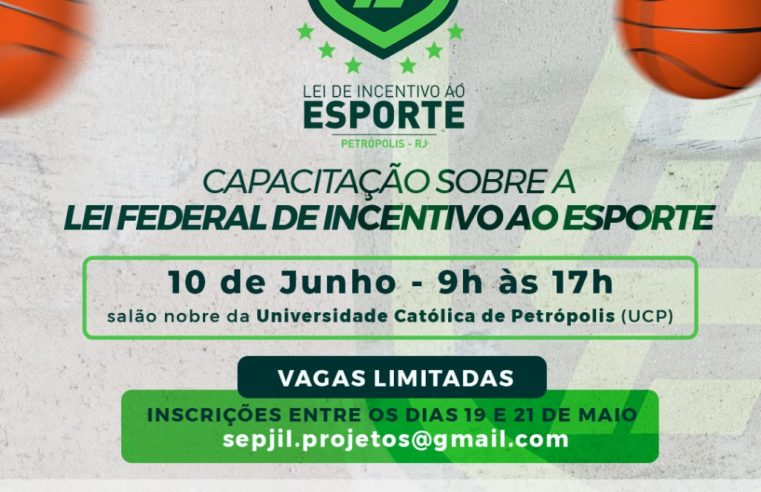 Capacitação sobre a Lei de Incentivo ao Esporte acontece na quinta-feira