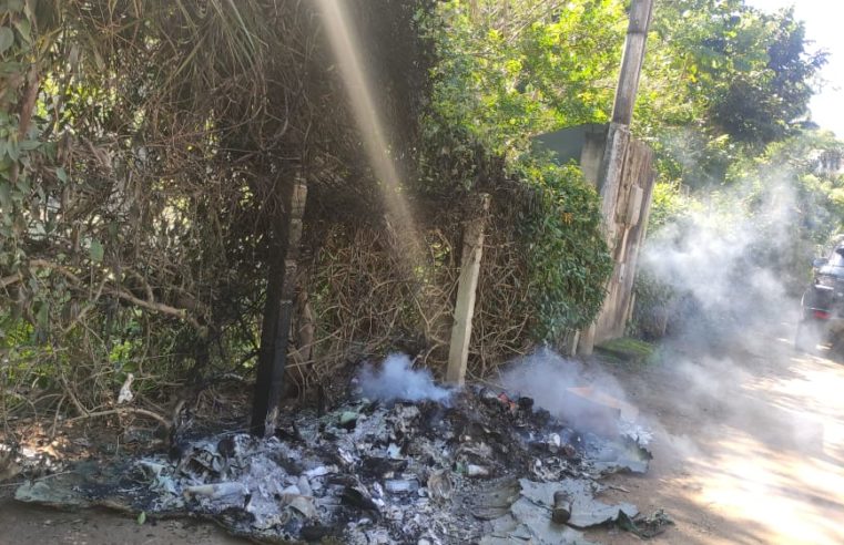 Vídeo flagra ação de homem durante incêndio de lixeira no Vale do Cuiabá