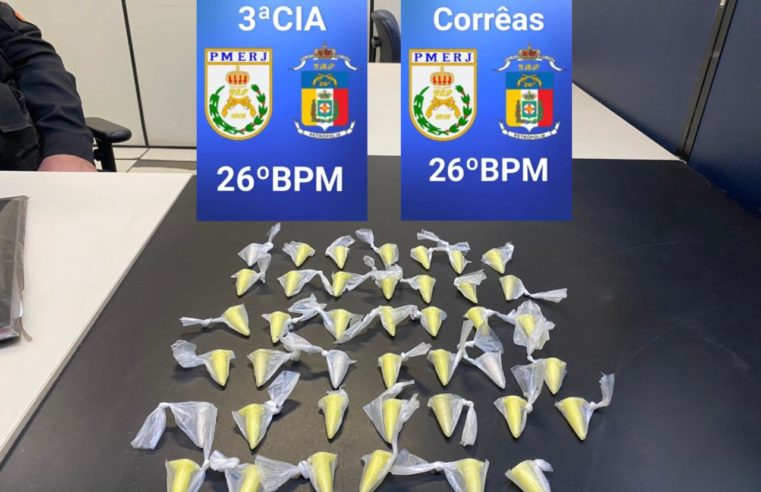 Homem é flagrado com drogas durante patrulhamento de rotina