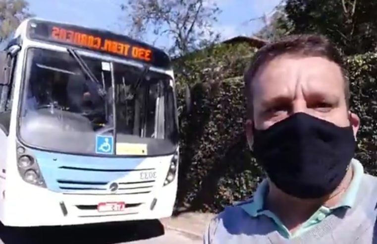 Ônibus da Cidade das Hortênsias com IPVA atrasado é parado em blitz