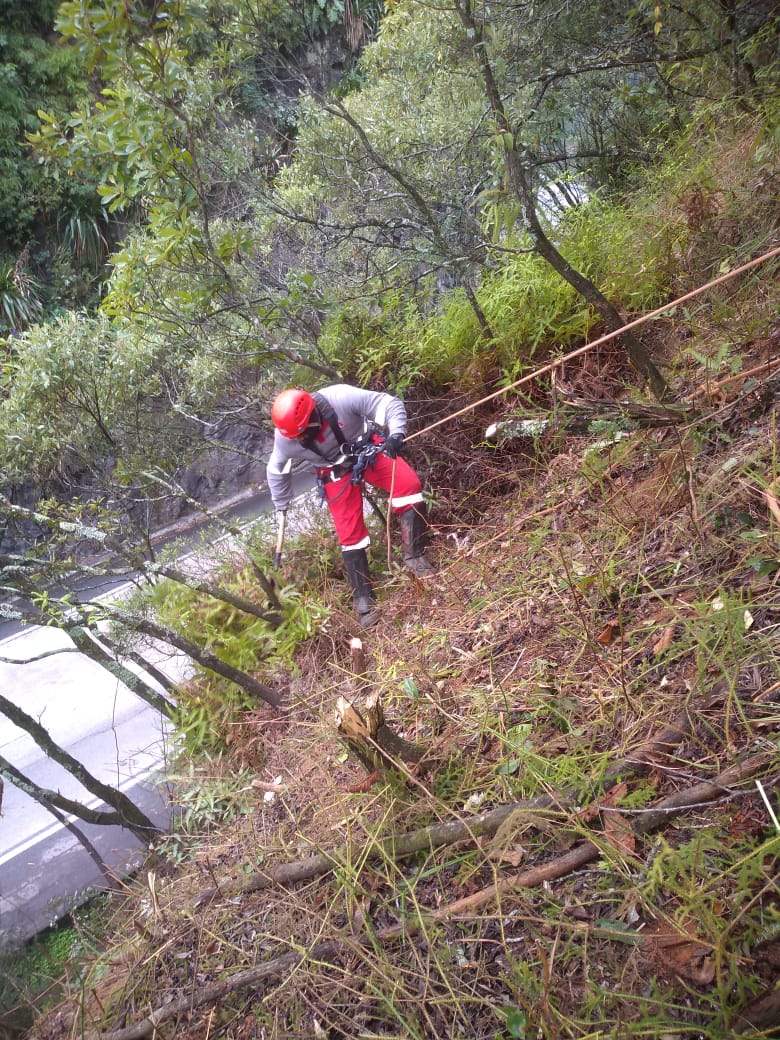 Trecho da descida da serra, na BR-040, é parcialmente interditado para limpeza em encosta