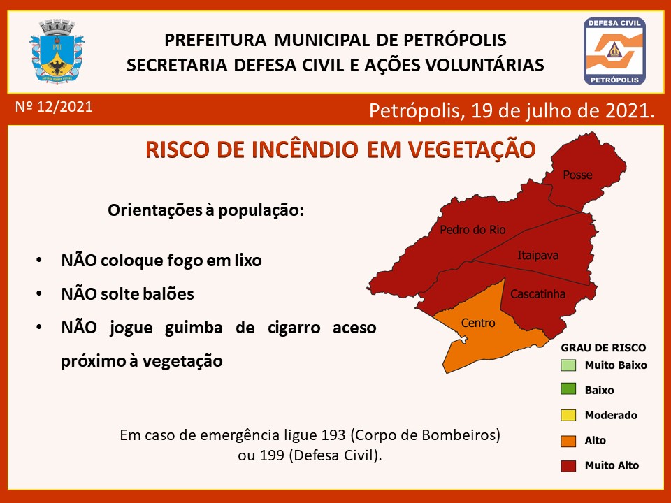 Baixa umidade do ar é motivo de alerta, segundo Defesa Civil