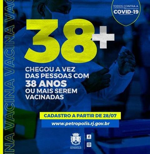 Covid-19: prefeitura inicia vacinação de pessoas com mais de 38 anos