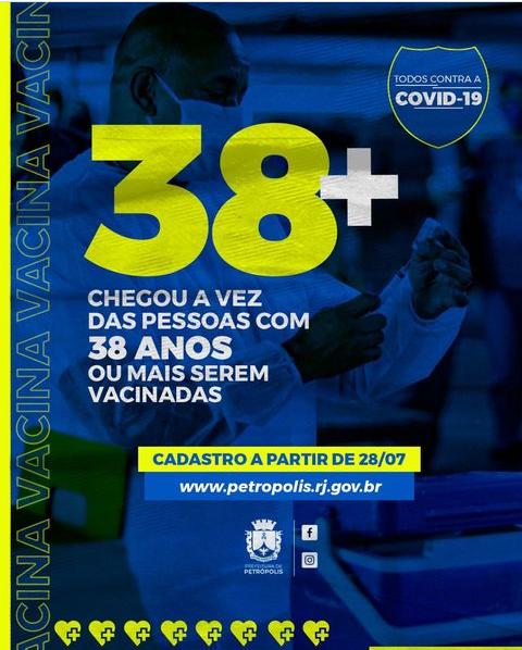 Covid-19: prefeitura inicia vacinação de pessoas com mais de 38 anos