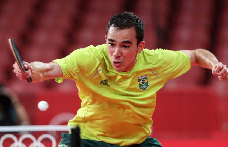 Tóquio: Calderano é eliminado nas quartas de final do tênis de mesa