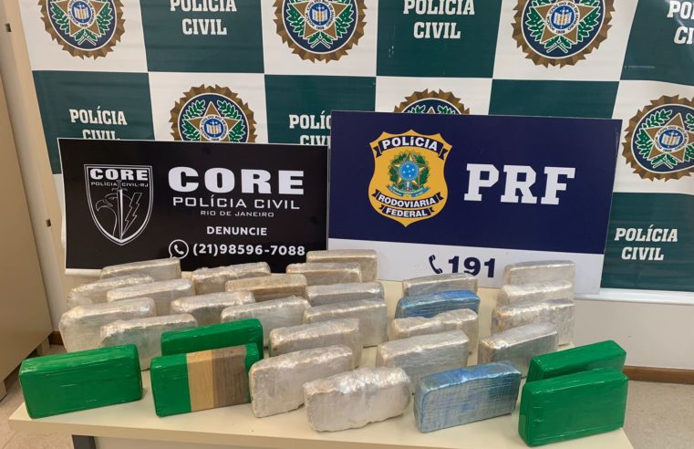 PRF E POLÍCIA CIVIL APREENDEM GRANDE QUANTIDADE DE PASTA BASE DE COCAÍNA NA VIA DUTRA