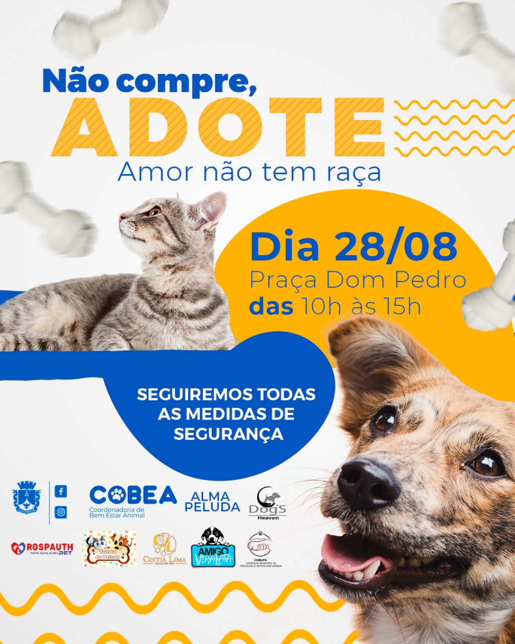 Cobea vai realizar a 10ª edição da Campanha de adoção de animais neste sábado (28)
