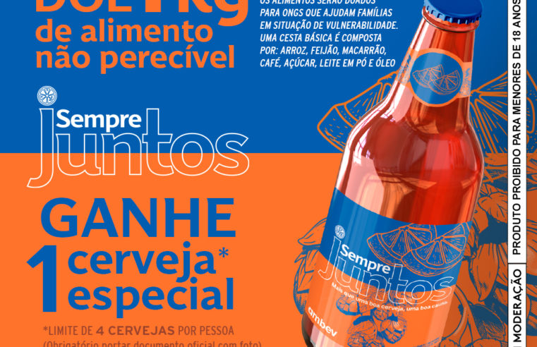 Ambev faz ação de arrecadação de alimentos não perecíveis em troca de cerveja em Petrópolis