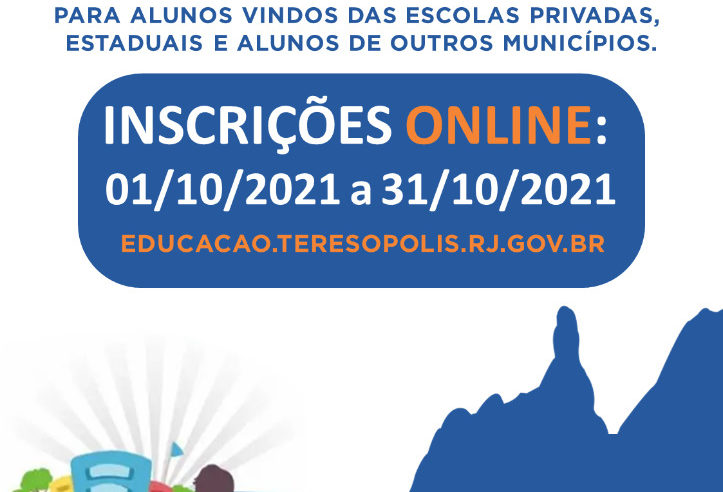 Pré-matrícula online para escolas municipais de Teresópolis acontece de 1º a 31 de outubro