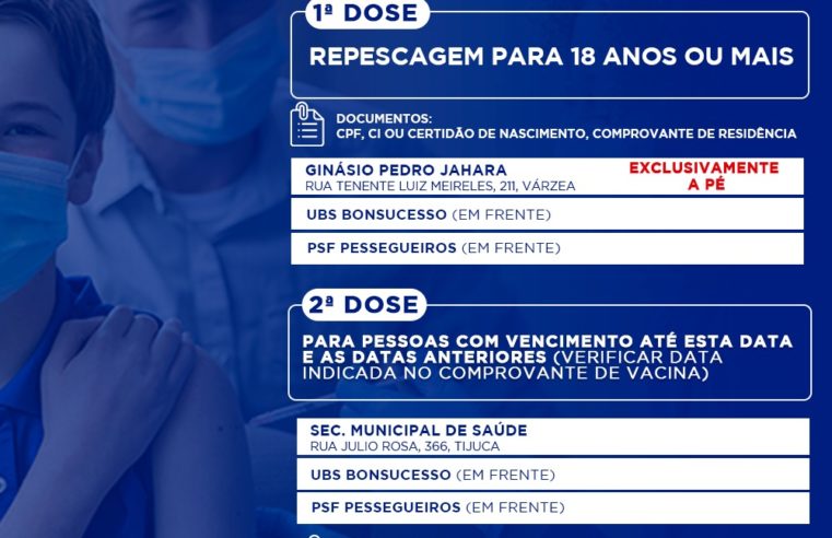 Prefeitura de Teresópolis faz repescagem da 1ª dose