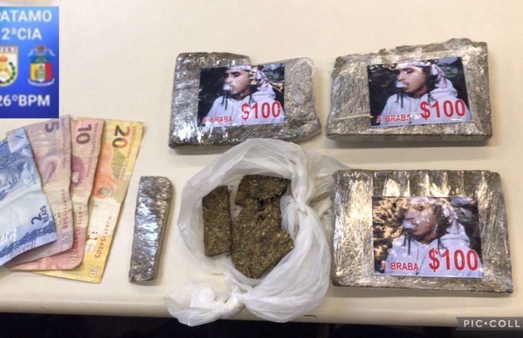 Polícia Militar apreende quase meio quilo de maconha no bairro da Glória