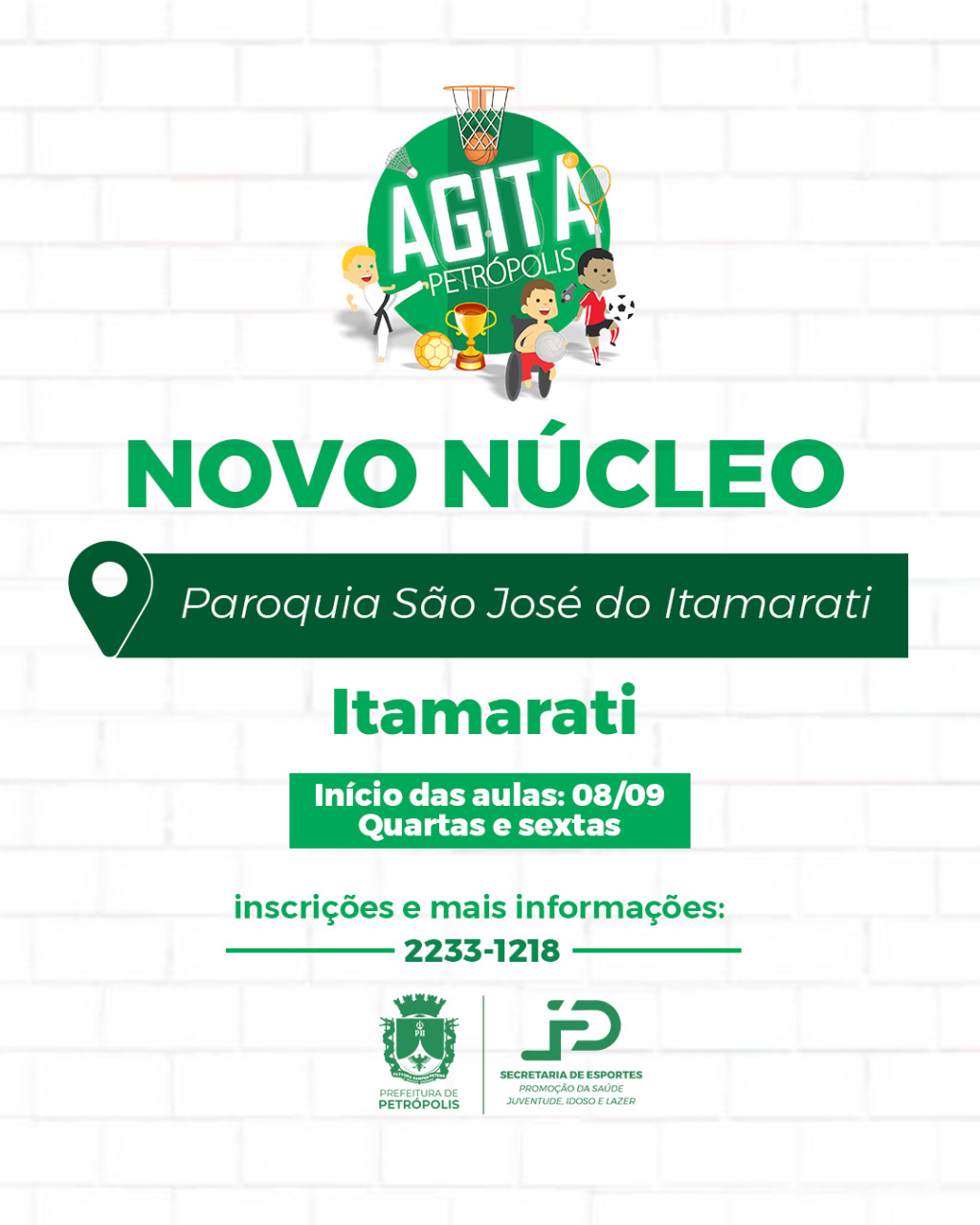 Aulas do Agita Petrópolis no Itamarati começam no dia 8 de setembro