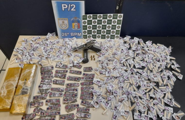 Homem é preso com drogas no quitandinha