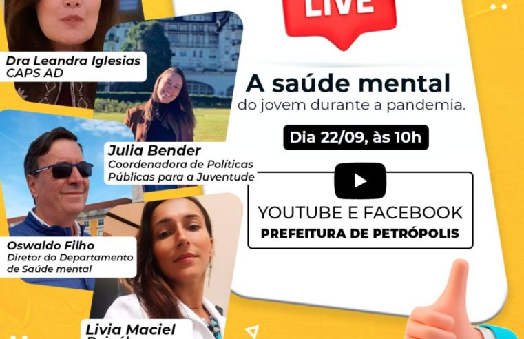 Prefeitura promove live para debater a saúde mental do jovem durante a pandemia