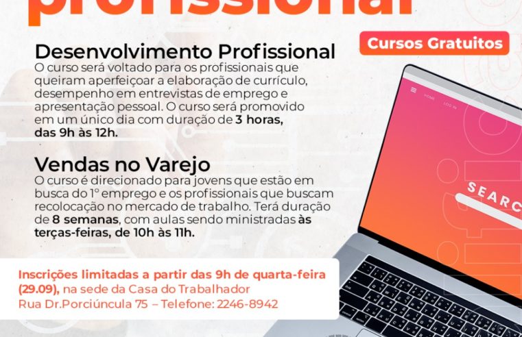 Casa do Trabalhador oferece cursos de capacitação em Petrópolis