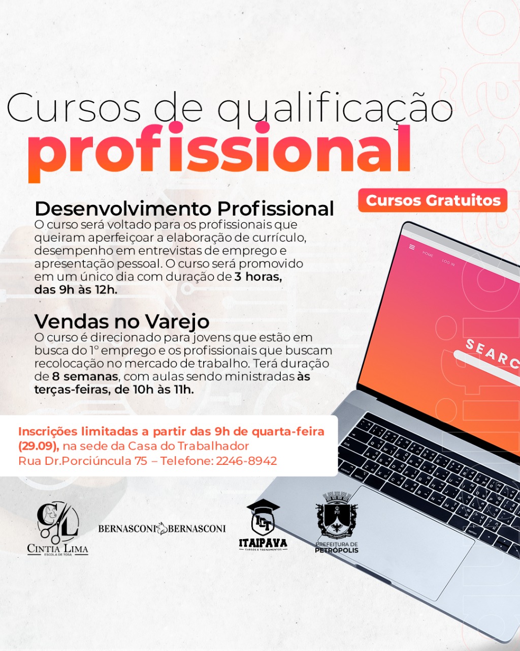 Casa do Trabalhador oferece cursos de capacitação em Petrópolis