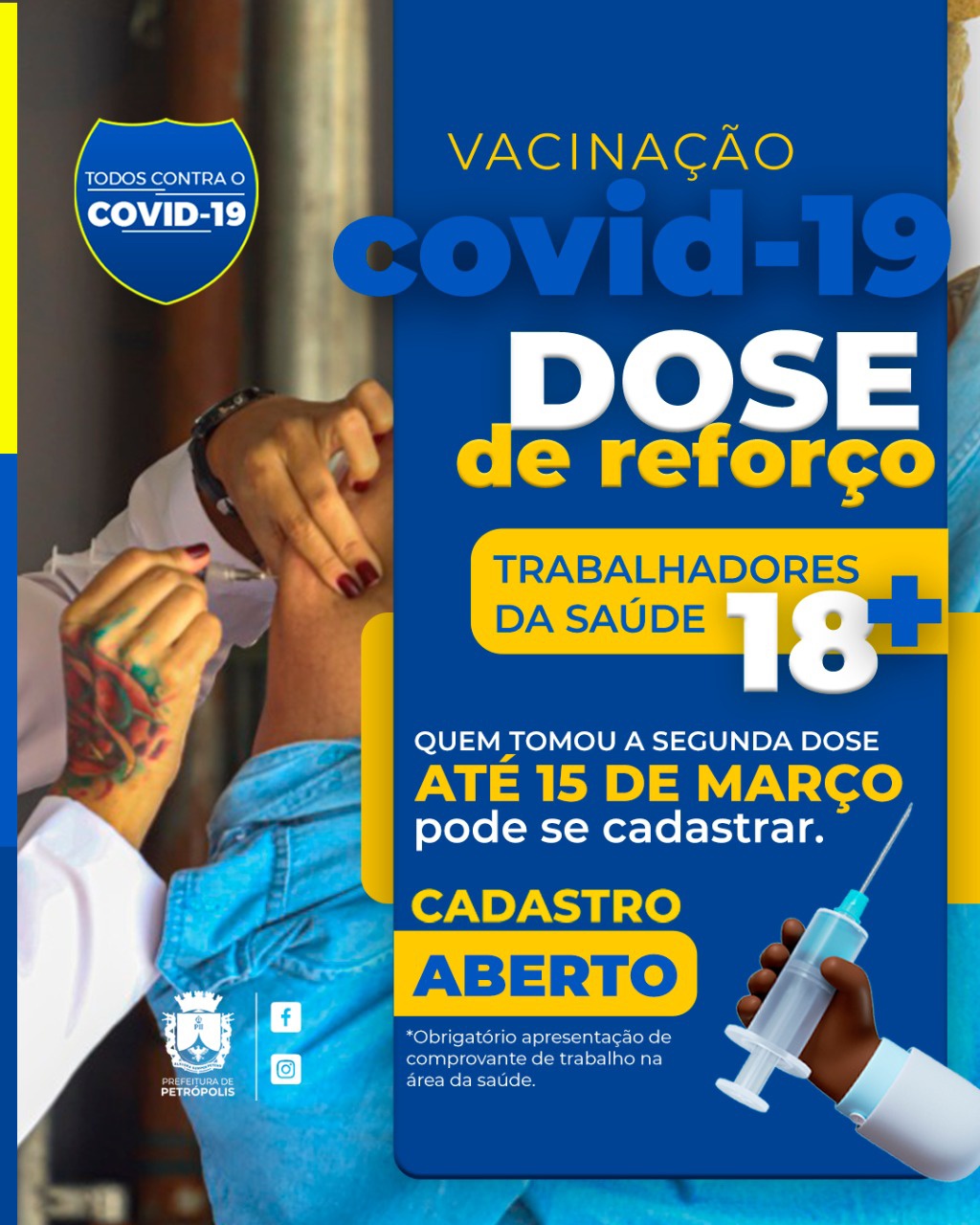 Trabalhadores da saúde devem tomar dose de reforço contra covid-19
