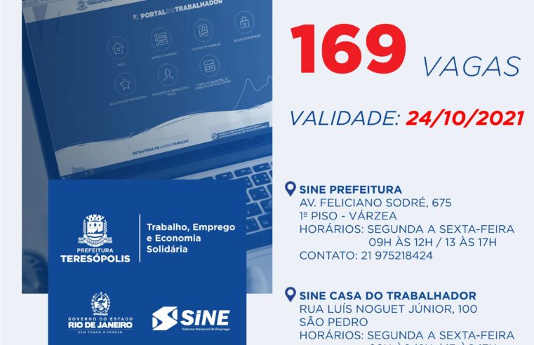 Programa ‘Emprega Terê’ divulga 169 vagas de emprego no SINE Teresópolis