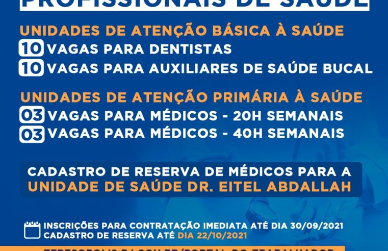 Teresópolis: prefeitura contrata profissionais de saúde para a Atenção Primária Oportunidades são para dentistas, auxiliares de saúde bucal e médicos