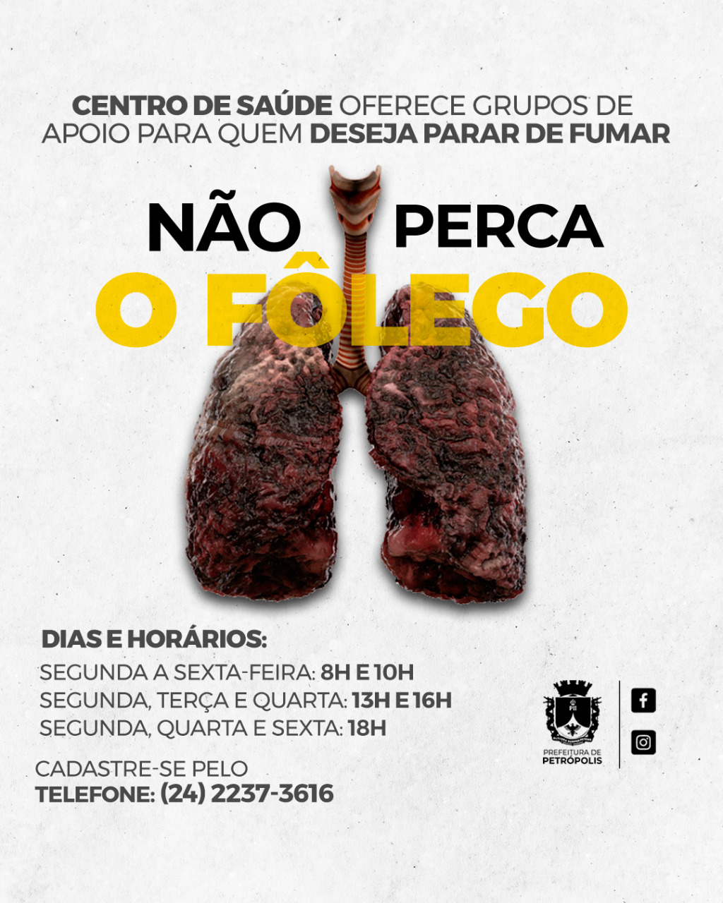 Município de Petrópolis oferece apoio a quem quer parar de fumar