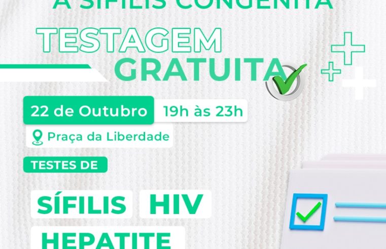 Prefeitura realiza ação de testagem contra Sífilis, HIV e Hepatites B e C na Praça da Liberdade na noite desta sexta-feira