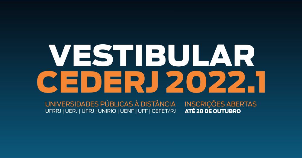 Vestibular Cederj 2022.1: Inscrições terminam nesta terça