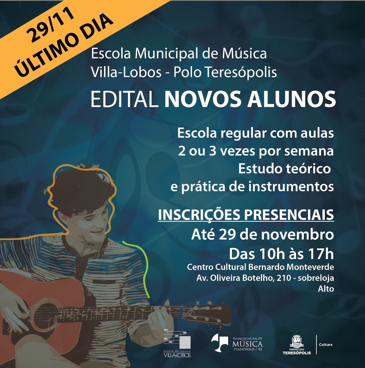 Inscrições para Escola de Música Villa-Lobos – Polo Teresópolis terminam nesta segunda