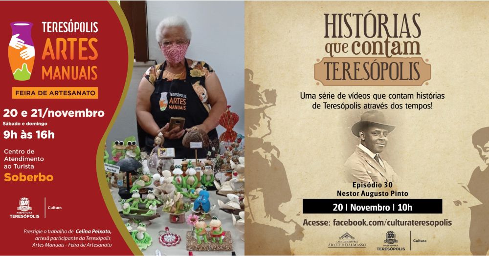 Programação para o final de semana em Teresópolis: Histórias que contam Teresópolis e Feira de Artes Manuais