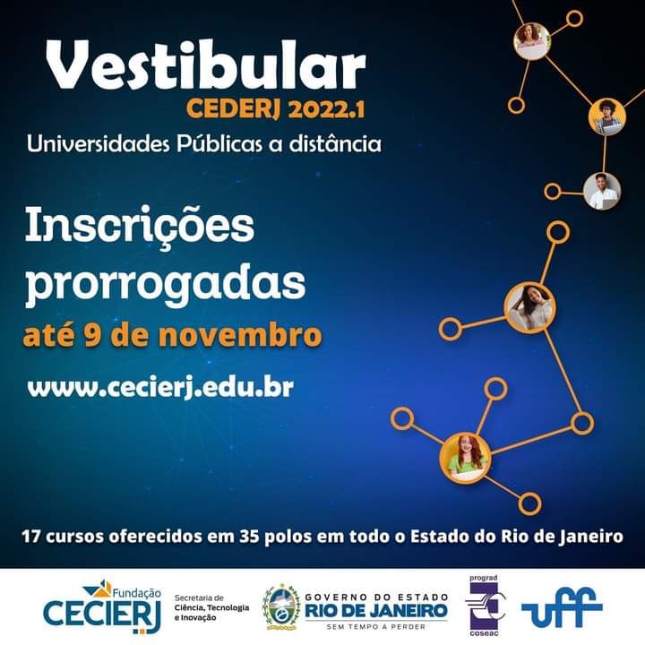Vestibular Cederj 2022.1: Inscrições prorrogadas até dia 9 de novembro