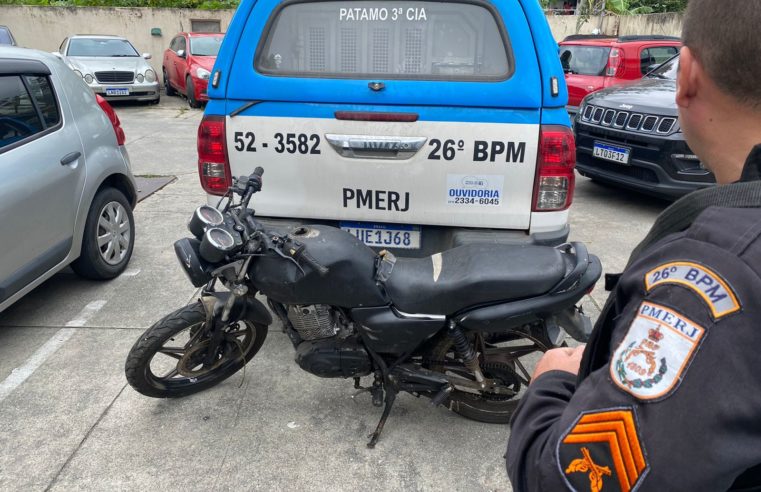 Moto que havia sido roubada é recuperada pela PM