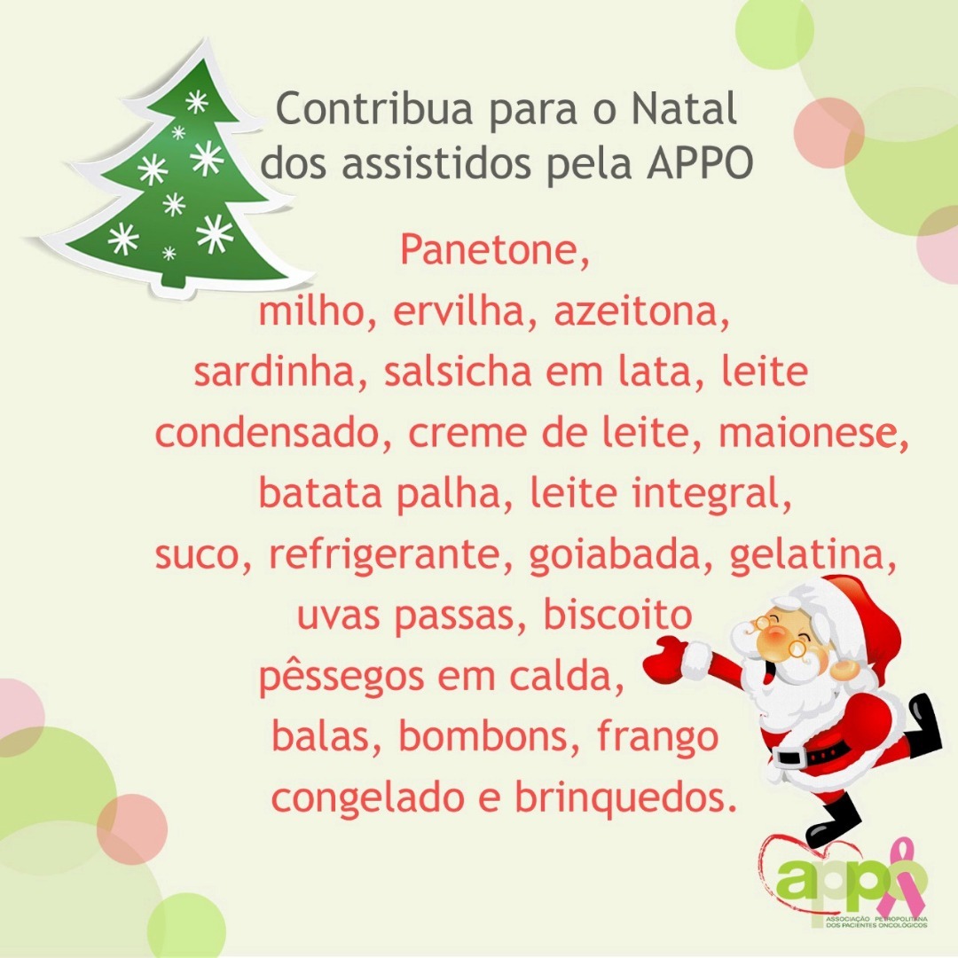 APPO arrecada alimentos para montagem de Cestas de Natal