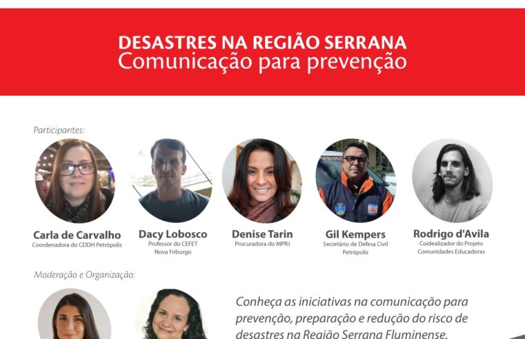 Seminário focado na prevenção de desastres na Região Serrana acontecerá no dia 8