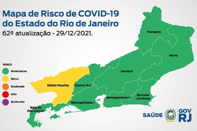 Mapa de risco da Covid-19: estado se mantém em bandeira verde, com risco muito baixo