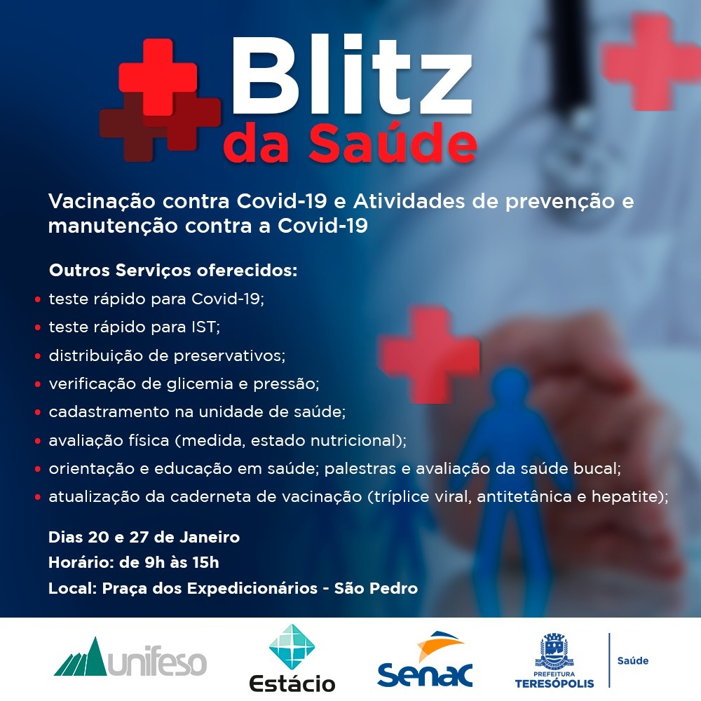 São Pedro, em Teresópolis, recebe a “Blitz da Saúde” nos dias 20 e 27 de janeiro