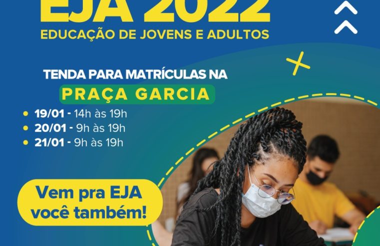 Matrícula da EJA 2022 terá tenda na Praça Garcia em Paraíba do Sul