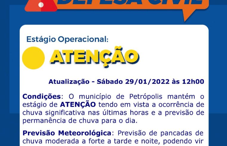 Previsão de chuva forte se mantém para este sábado e Defesa Civil volta a acionar as sirenes