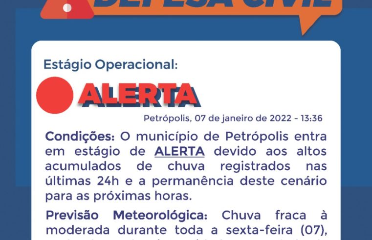 Defesa Civil fecha Rua Coronel Veiga e estabelece estágio operacional de alerta após registro de 43 ocorrências