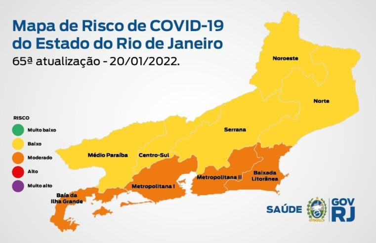 Região Serrana está na bandeira amarela no Mapa de Risco da Covid
