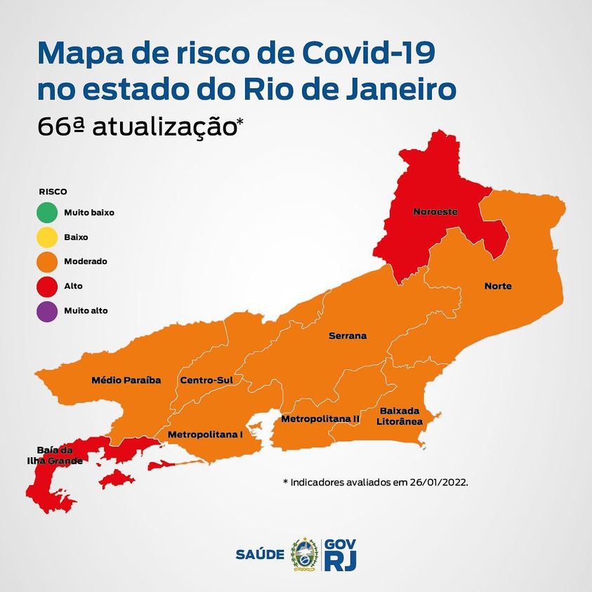 Estado do Rio permanece em bandeira laranja para covid-19