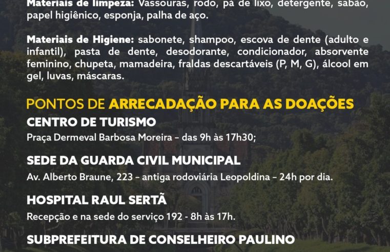 Secretaria de assistência social de Nova Friburgo inicia articulação de apoio às vítimas das chuvas em Petrópolis