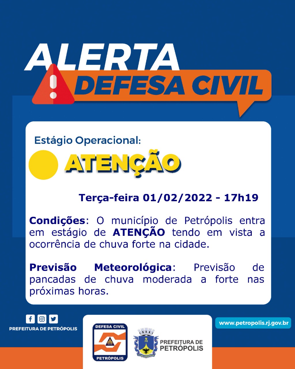 Tráfego na Rua Coronel Veiga é liberado, mas previsão de chuva para as próximas horas coloca o município em atenção