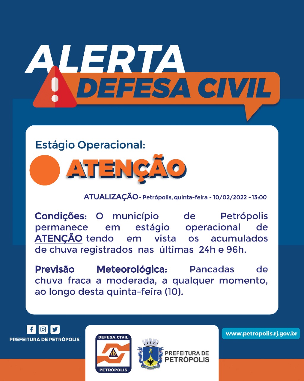 Dezesseis casas são interditadas após quatro dias de chuva constante em Petrópolis