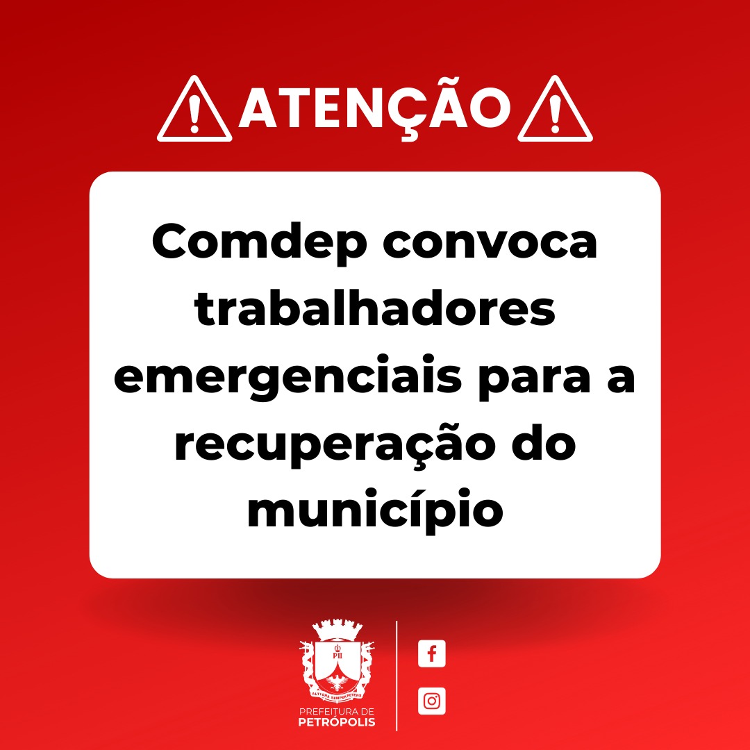 Comdep convoca força de trabalho