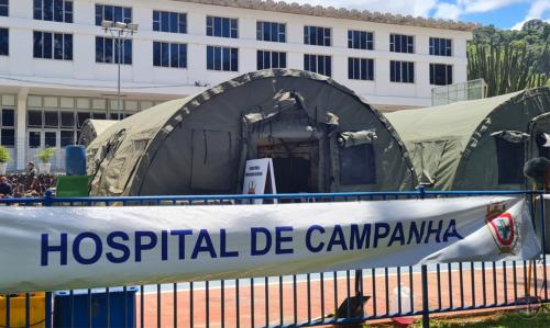 Marinha monta Hospital de Campanha para atender toda a população de Petrópolis